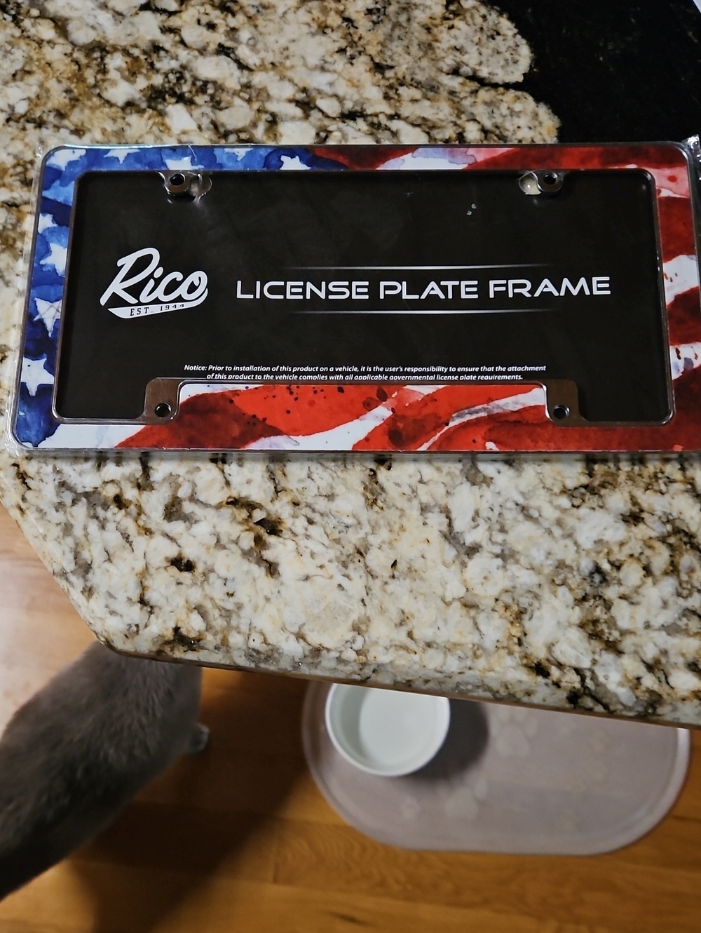 Rico Patriotic License Plate Frame - Red & Blue